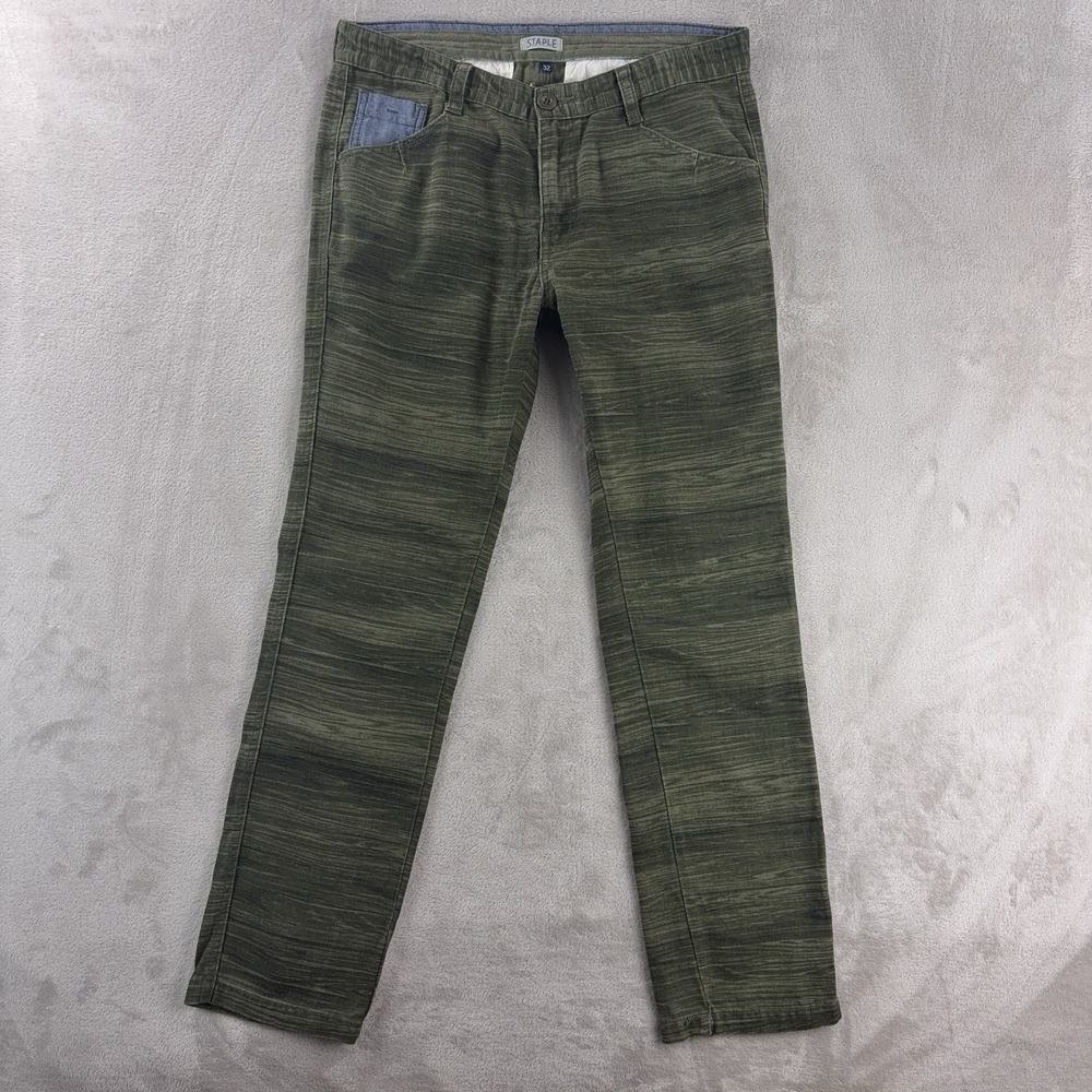 Staple Renown Pigeon Pants Mens Size 32 Green‎ Pattern Casual Streetwear